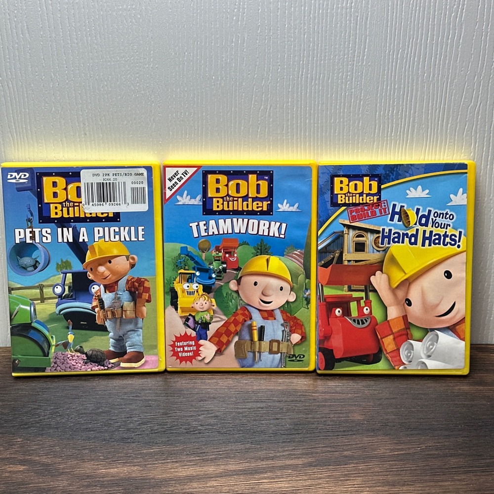 Bob the Builder DVD Set Teamwork Hold onto Your Hard Hats & Can We Fix It
